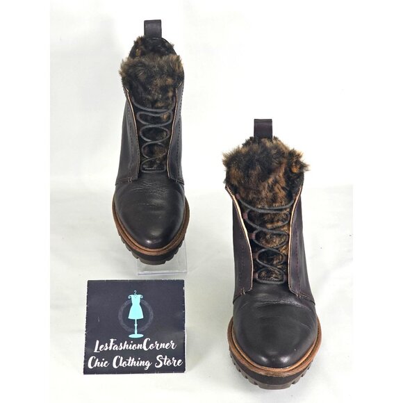 Kelsi Dagger Women's Brown Leather  Brooklyn Patterson Hiking Boots Size 10 286 - Picture 3 of 16